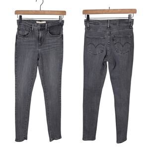 Levi’s 721 High Rise Skinny Dark Gray Black 28" Inseam Slim Fit Stretch Jeans